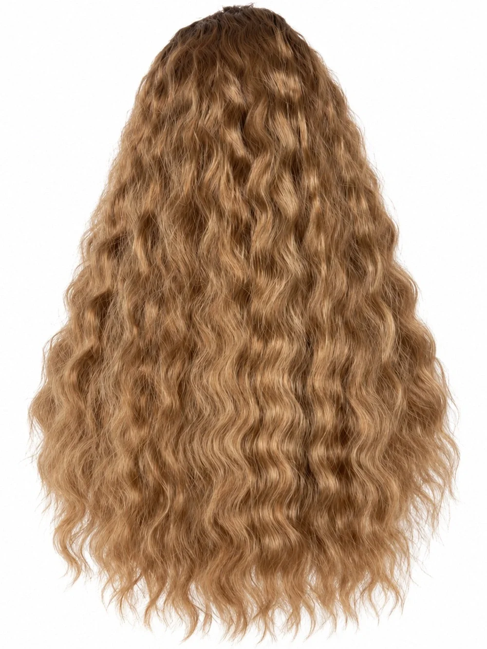 Long Wavy Honey Blonde Wig with Soft Bangs - Women Hair 24 inches long